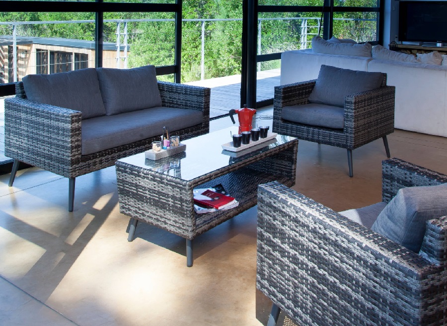 Set lounge Combi avec canapé, 2 fauteuils et table basse